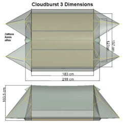 Tarptent Cloudburst 3 13 Tarptent Cloudburst 3 -Zelt Plus Store cb3 dimensions